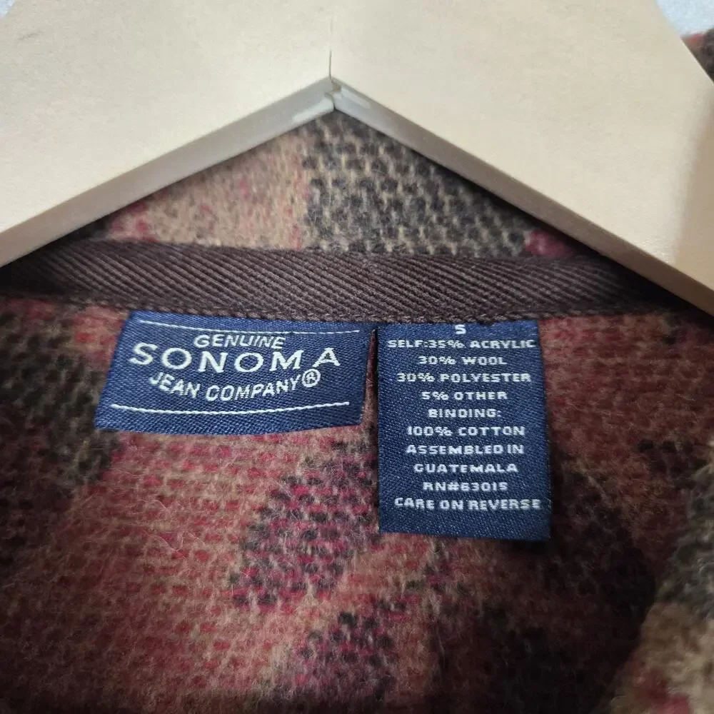 Y2K Sonoma Tapestry Cabin Jacket S Cottagecore Rustic Woodland Barn Coat - Picture 10 of 14